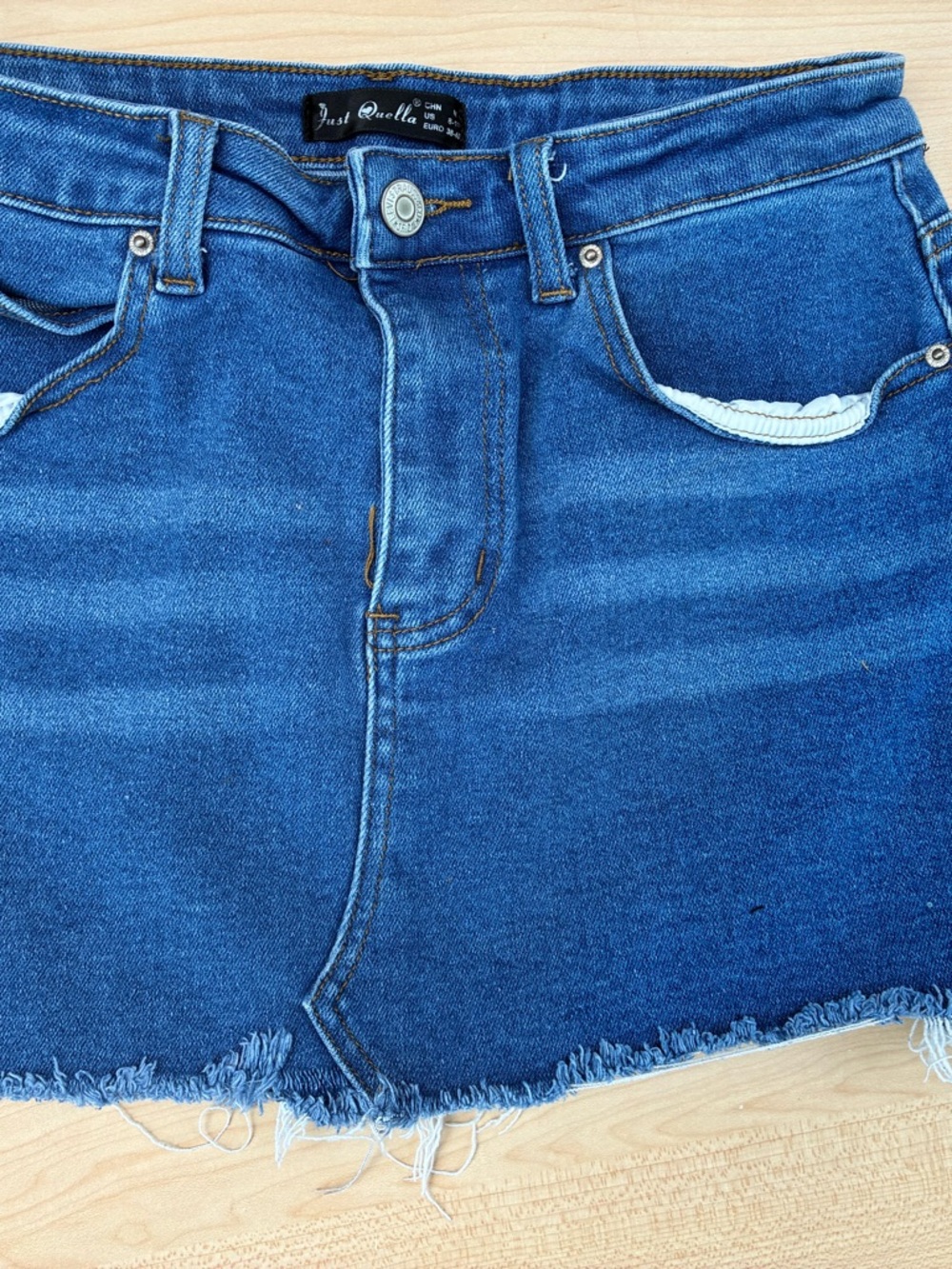 Just Quella Blue Denim Mini Skirt